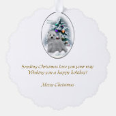 西ハイランドホワイトテリアのクリスマスプレゼント オーナメントカード (裏面)