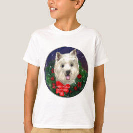 西ハイランドホワイトテリアのクリスマスプレゼント Tシャツ