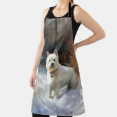 西ハイランドホワイトテリア雪のクリスマスを許可 エプロン (インサイチュ)