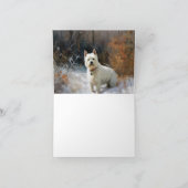 西ハイランドホワイトテリア雪のクリスマスを許可 カード (内部)