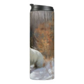 西ハイランドホワイトテリア雪のクリスマスを許可 タンブラー (回転右)