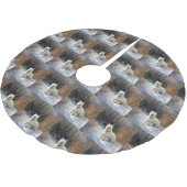 西ハイランドホワイトテリア雪のクリスマスを許可 ブラッシュドポリエステルツリースカート (アングル)