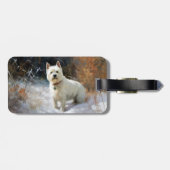 西ハイランドホワイトテリア雪のクリスマスを許可 ラゲッジタグ (裏面横)