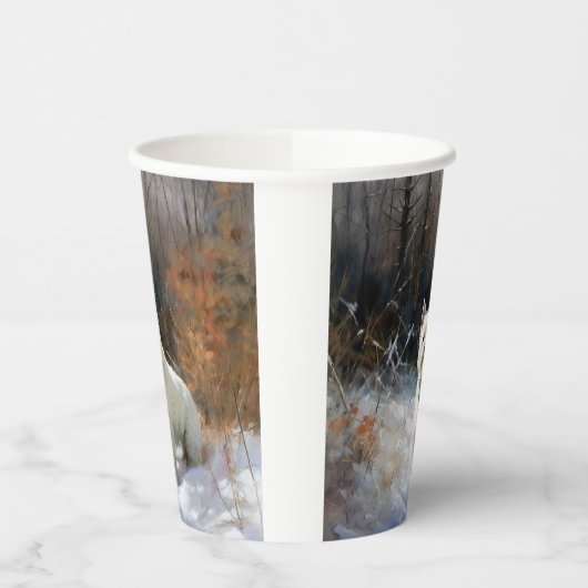 西ハイランドホワイトテリア雪のクリスマスを許可 紙コップ (左)