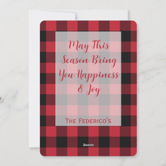 西ハイランド犬とサンタハットバッファロープレイド シーズンカード (裏面)