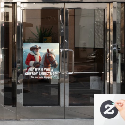 西ハットクリスマスのサンタクロース ウィンドウサイン (オフィスドア)