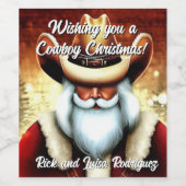 西ハットクリスマスのサンタクロース ワインラベル (シングルラベル)