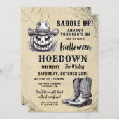 西ハロウィーンホームダウンパーティー不気味、カウボーイ 招待状 (正面/裏面)