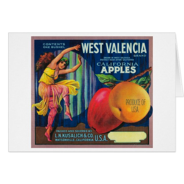 西バレンシアApple Crate LabelWatsonville、カリフォルニア州 (正面横)