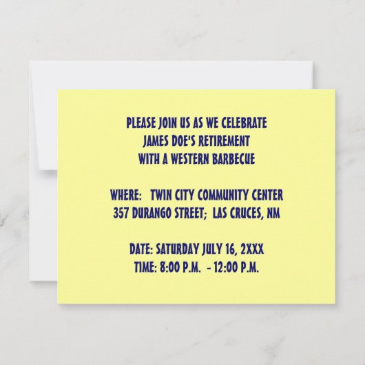 西バーベキューパーティの招待状〜 EZ2カスタマイズ 招待状 (裏面)