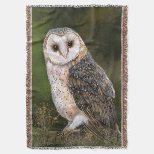 西バーンフクロウミグンド水絵画彩画 スローブランケット