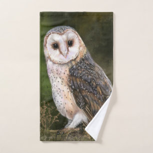 西バーンフクロウミグンド水絵画彩画 バスタオルセット