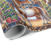 西バーンラクーンと馬バイクリスマスツリー ラッピングペーパー (ロールコーナー)