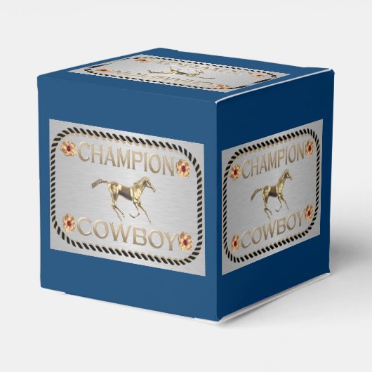 西パーティーの好意またはギフトボックスのチャンピオンカウボーイ フェイバーボックス (裏面サイド)
