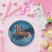 西パーティー馬オンブルーバックグラウンド ペーパープレート (パーティー)