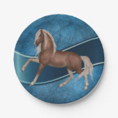 西パーティー馬オンブルーバックグラウンド ペーパープレート (正面)
