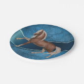 西パーティー馬オンブルーバックグラウンド ペーパープレート (アングル)