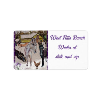 西ヒルズ牧場の冬 ラベル