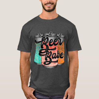 西ビールバベカントリーミュージックヒョウ印刷  Tシャツ