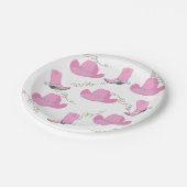 西ピンクカウボーイブーツ&ハット女性のカーボーイパーティー ペーパープレート (アングル)