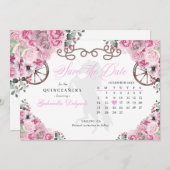 西ピンクチャロキンセアニラ日付を保存 招待状 (正面/裏面)