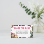 西ピンク女性のカーボーイ赤ちゃんシャワーベビー本 エンクロージャーカード (スタンド正面)