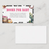 西ピンク女性のカーボーイ赤ちゃんシャワーベビー本 エンクロージャーカード (正面/裏面)