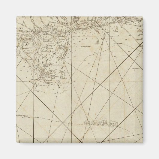 西フロリダ州とルイジアナ州の海岸 マグネット (正面)