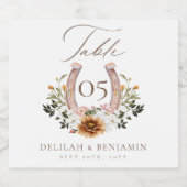 西フローラ結婚馬蹄形の表番号 スパークリングワインラベル (シングルラベル)