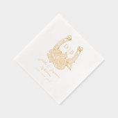 西フローラ蹄形カスタムウェディングモノグラム 箔ナプキン (右)
