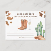 西ブライダルシャワー日付ナイトアイディア日付jar エンクロージャーカード (正面)