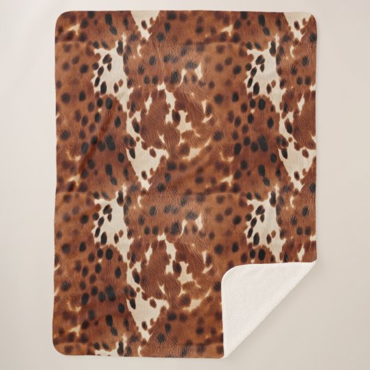 西ブラウンブラックカウボーイコウィド シェルパブランケット (正面)