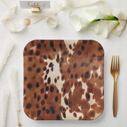 西ブラウンブラックカウボーイコウィド ペーパープレート (ウェディング)