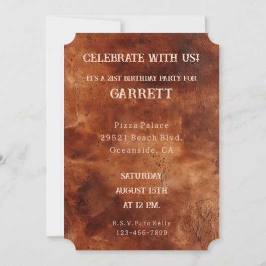 西ブラウンブラックカウボーイコウィド 招待状 (正面)