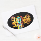 西ホラスベガスのステッカー 楕円形シール (封筒)