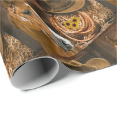 西ホースカウボーイハットラッソーひまわり花 ラッピングペーパー (ロールコーナー)