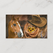 西ホースカウボーイハットラッソーひまわり花 名刺 (正面)