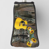 西ホースカウボーイブーツギターサンフラワー ゴルフヘッドカバー (回転90)