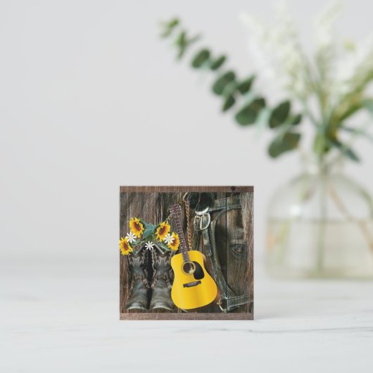 西ホースカウボーイブーツギターサンフラワー スクエア名刺 (スタンド正面)