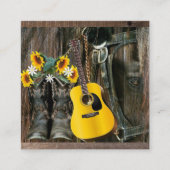 西ホースカウボーイブーツギターサンフラワー スクエア名刺 (正面)