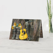 西ホースカウボーイブーツギターサンフラワー 招待状 (裏面)