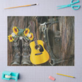 西ホースカウボーイブーツギターサンフラワー 薄葉紙 (クラフト)