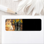 西ホースカウボーイブーツサンフラワーズバーンドボード ラベル (インサイチュ)