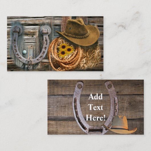 西ホースシューカウボーイハットラッソーの名刺 名刺 (正面/裏面)