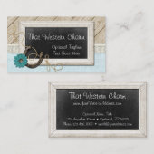 西ホースシューカントリーカルクボード&ウッド素朴 名刺 (正面/裏面)