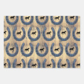 西ホースランチホースシューズ&バーンウッドプランクス ラッピングペーパーシート (正面3)