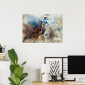 西ホースロデオカウボーイアートウォールポスター ポスター (ホームオフィス)