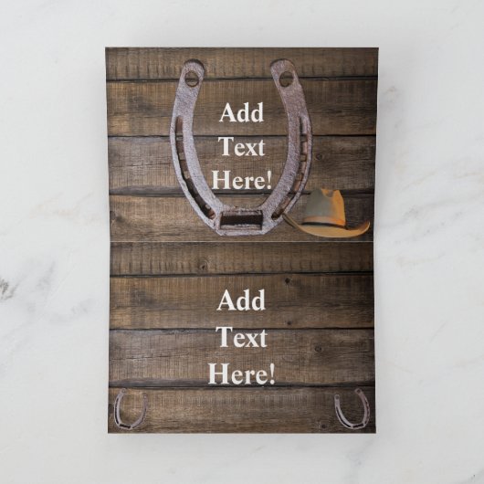 西ホース馬蹄車の車カウボーイブーツ カード (内部)