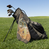 西ホース馬蹄車の車カウボーイブーツ ゴルフタオル (グリーン)