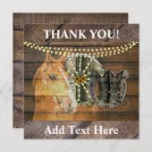 西ホース馬蹄車の車カウボーイブーツ サンキューカード (正面/裏面)